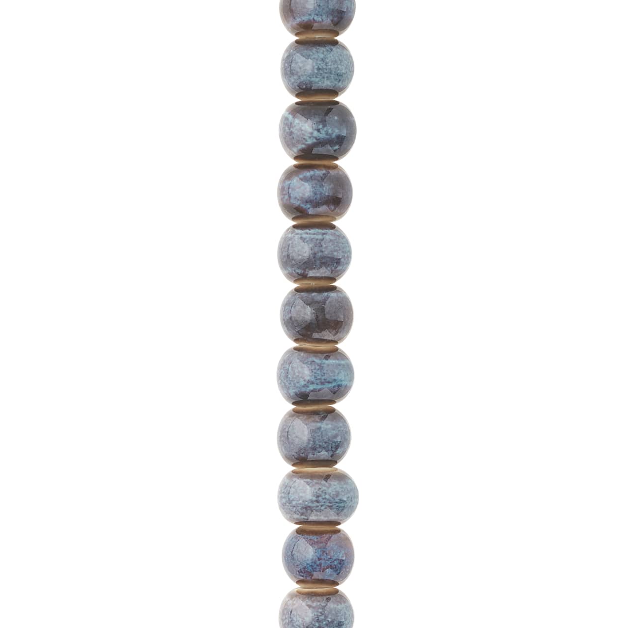 Blue &#x26; Brown Ceramic Round Beads, 8mm by Bead Landing&#x2122;